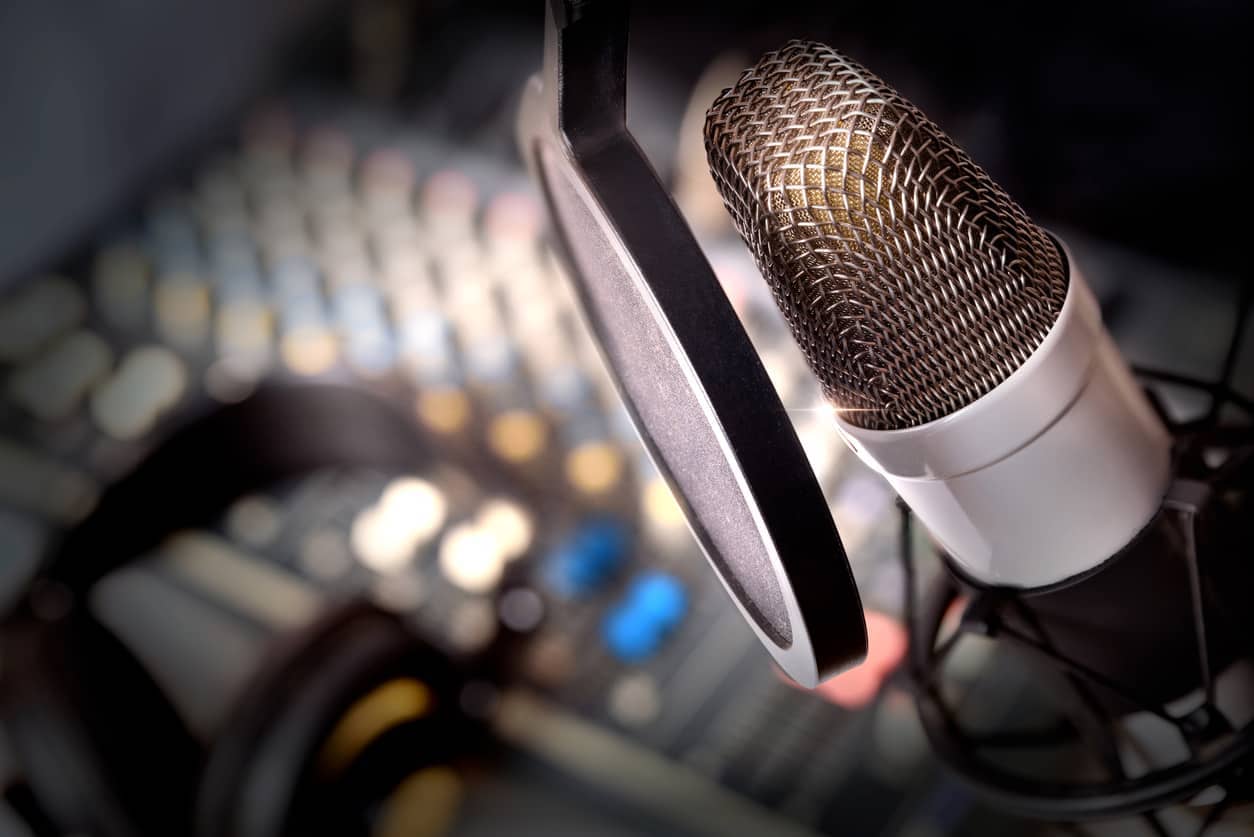Recording equipment in studio